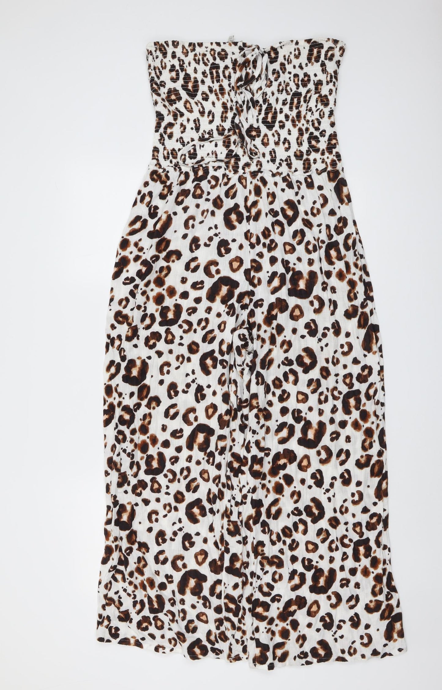 NEXT Womens Multicoloured Animal Print Viscose Jumpsuit One-Piece Size 14 Pullover - Leopard Print