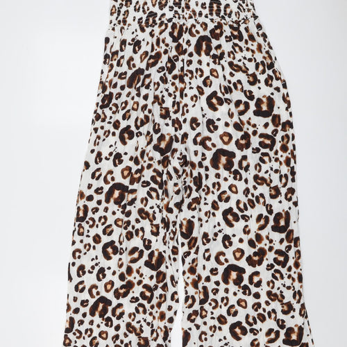 NEXT Womens Multicoloured Animal Print Viscose Jumpsuit One-Piece Size 14 Pullover - Leopard Print