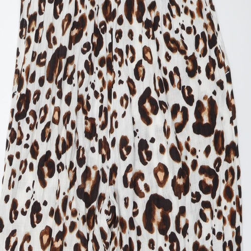 NEXT Womens Multicoloured Animal Print Viscose Jumpsuit One-Piece Size 14 Pullover - Leopard Print