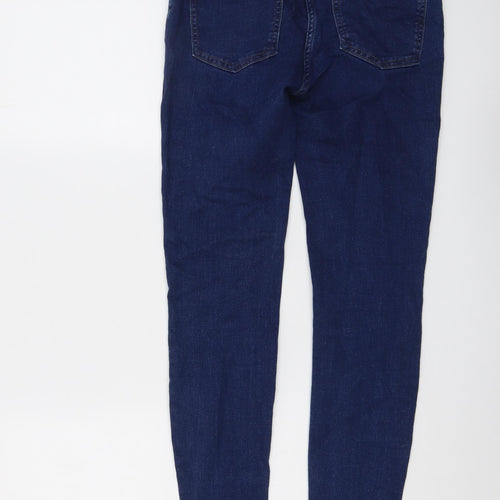 NEXT Womens Blue Cotton Skinny Jeans Size 8 L26 in Regular Button