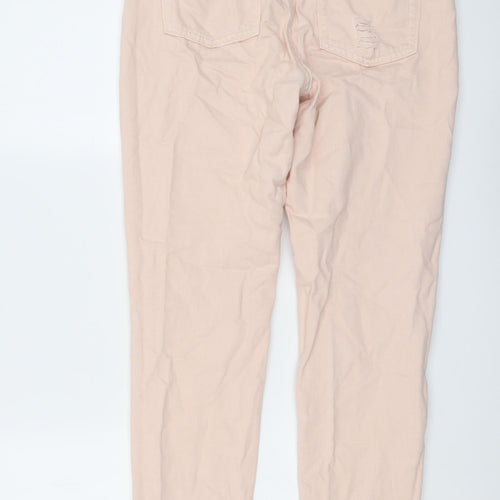 H&M Womens Pink Cotton Skinny Jeans Size 10 Regular Button