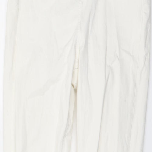 NEXT Womens Ivory Cotton Skinny Jeans Size 8 L28 in Regular Button