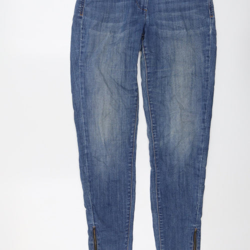 Marks and Spencer Womens Blue Cotton Skinny Jeans Size 6 L29 in Regular Button