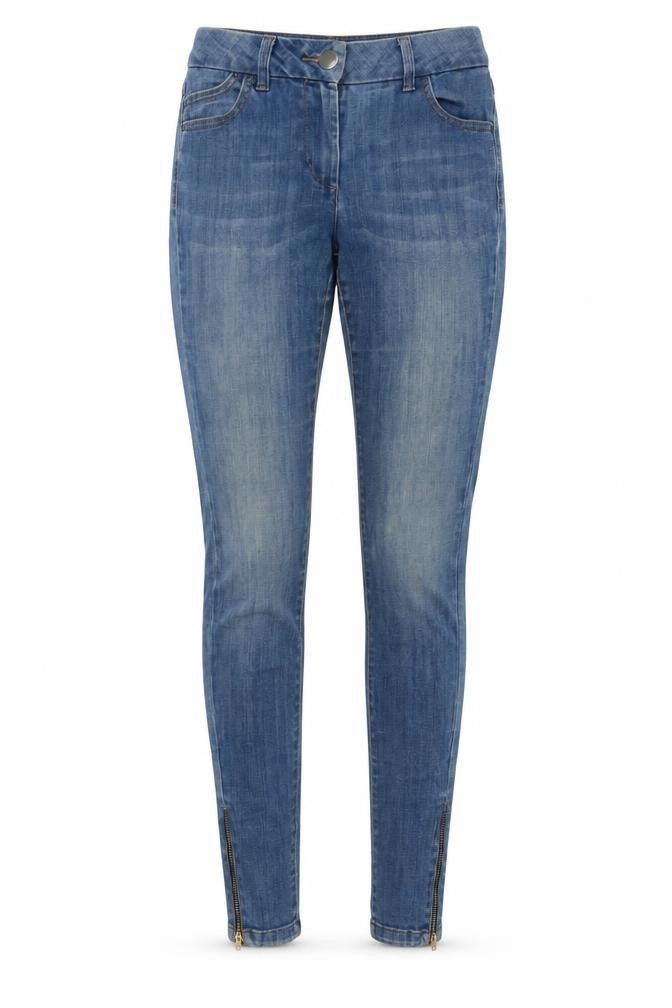 Marks and Spencer Womens Blue Cotton Skinny Jeans Size 6 L29 in Regular Button