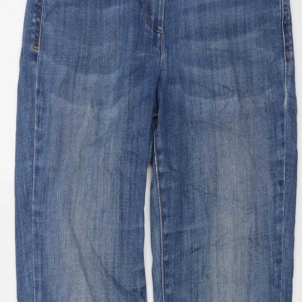 Marks and Spencer Womens Blue Cotton Skinny Jeans Size 6 L29 in Regular Button