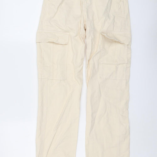 STR Womens Beige Cotton Straight Jeans Size 4 L30 in Regular Button