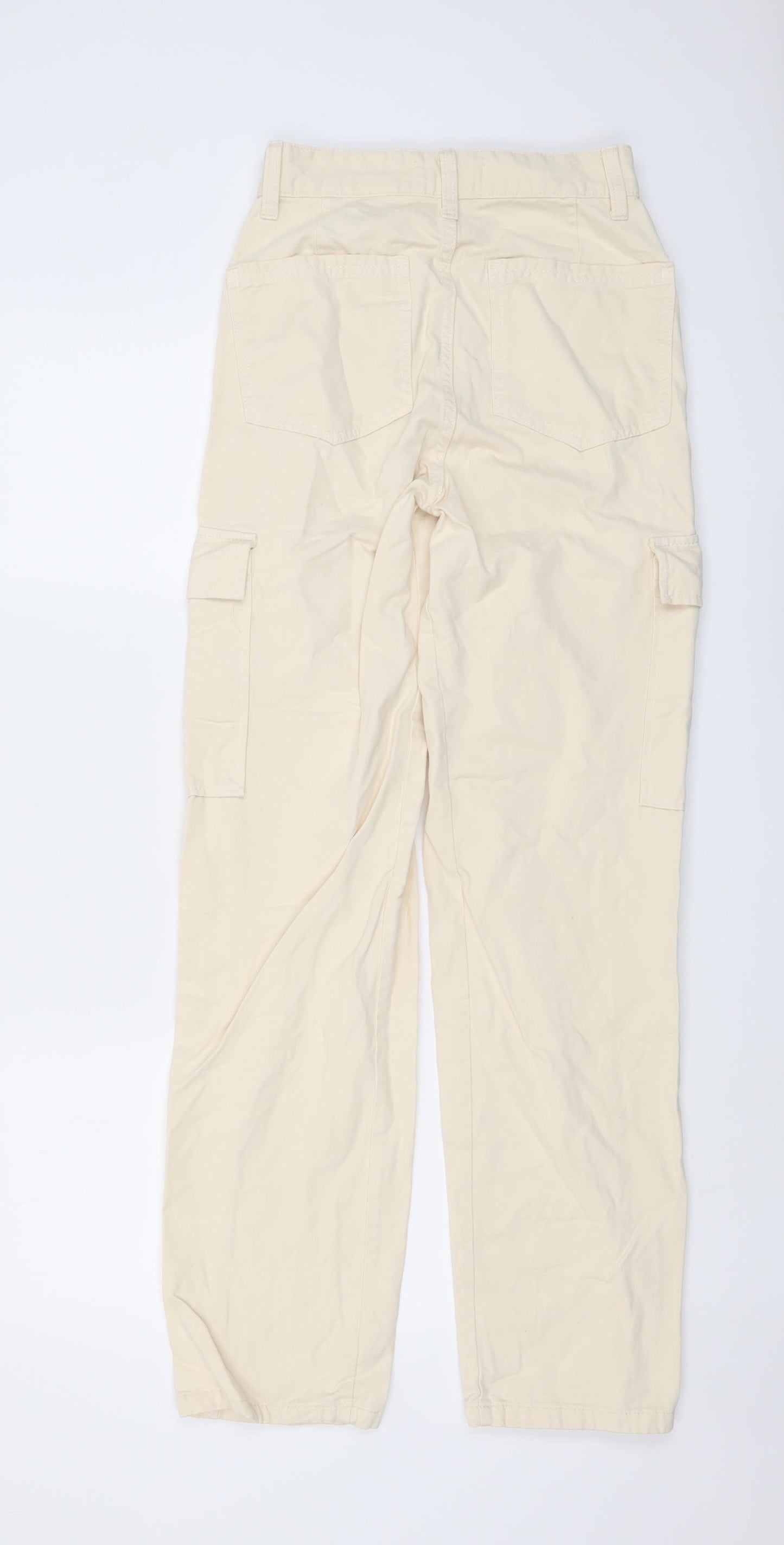 STR Womens Beige Cotton Straight Jeans Size 4 L30 in Regular Button