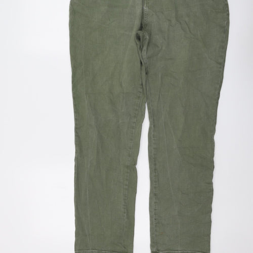 Principles Womens Green Cotton Straight Jeans Size 16 L29 in Regular Button