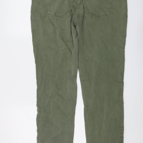 Principles Womens Green Cotton Straight Jeans Size 16 L29 in Regular Button