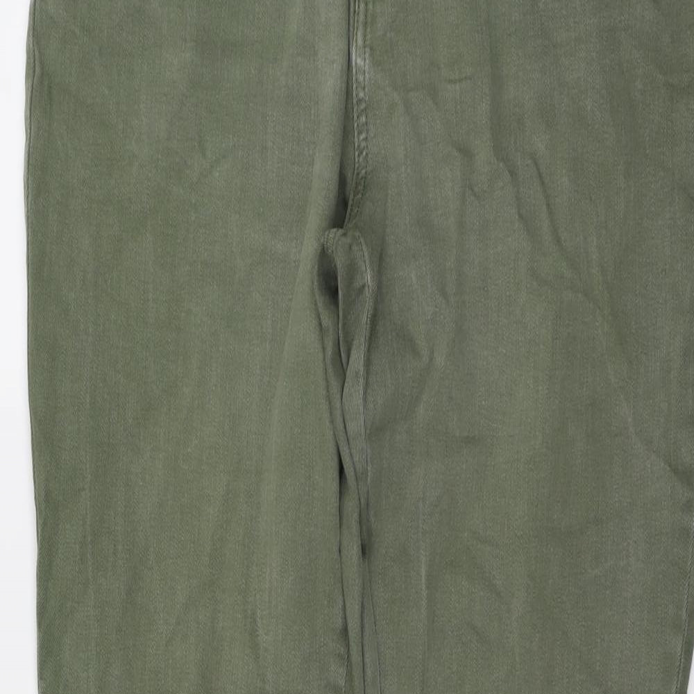 Principles Womens Green Cotton Straight Jeans Size 16 L29 in Regular Button