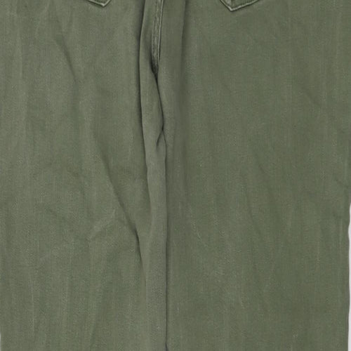 Principles Womens Green Cotton Straight Jeans Size 16 L29 in Regular Button