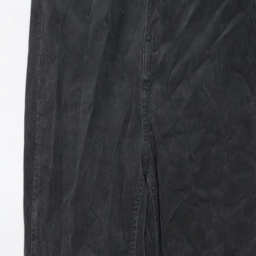 Marks and Spencer Womens Grey Cotton Trousers Size 12 L28 in Regular Button