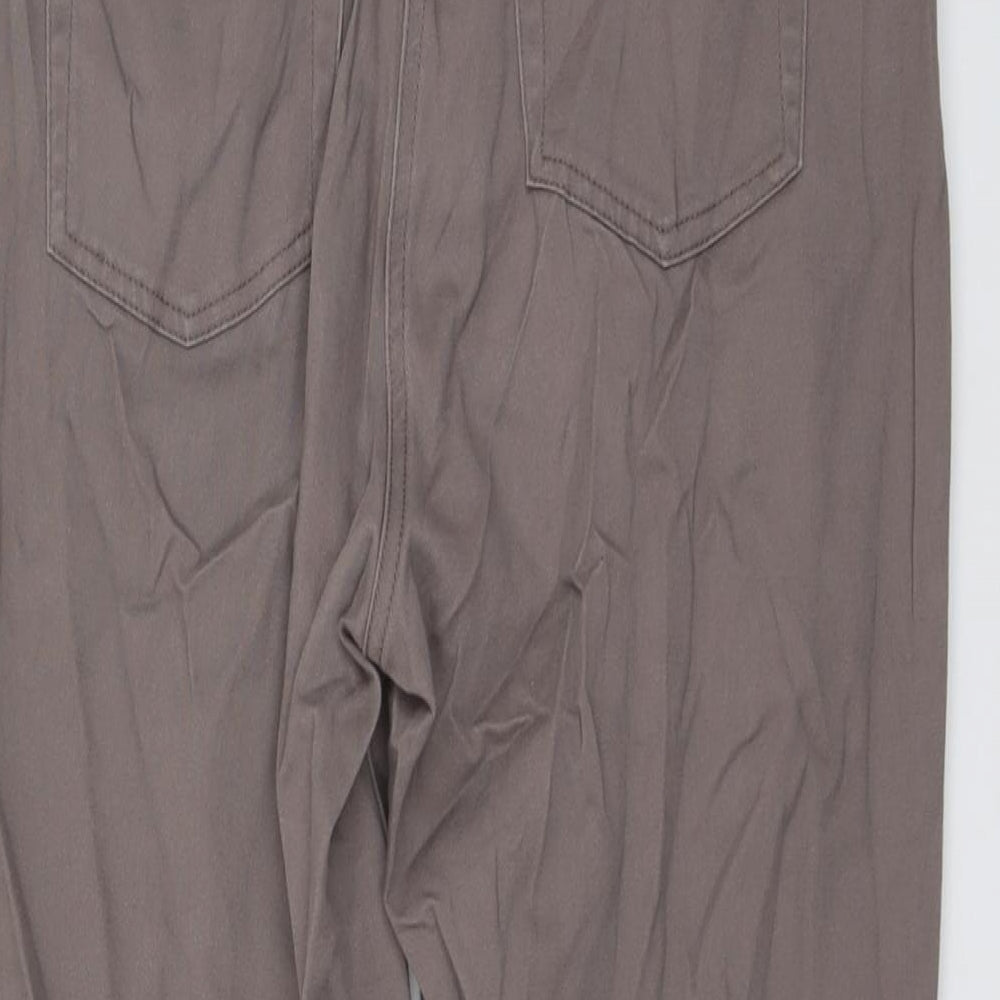 Damart Womens Brown Cotton Straight Jeans Size 14 L27 in Regular Button