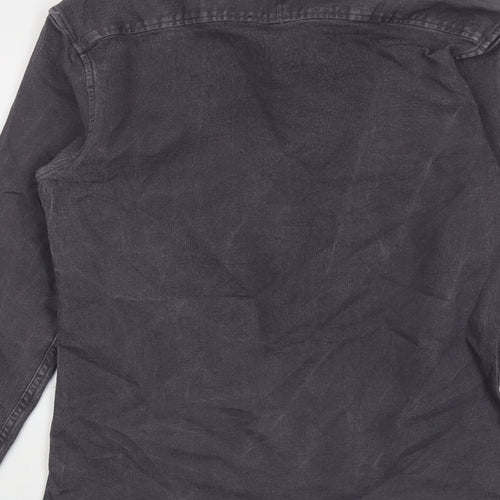 Coofandy Mens Grey Cotton Button-Up Size M Collared Button