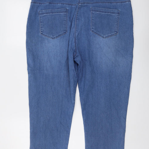 BHS Womens Blue Cotton Mom Jeans Size 20 L25 in Regular Button