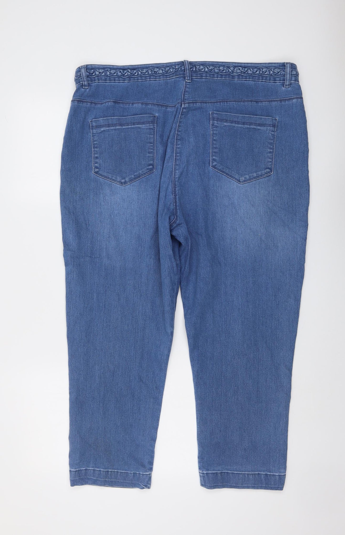 BHS Womens Blue Cotton Mom Jeans Size 20 L25 in Regular Button