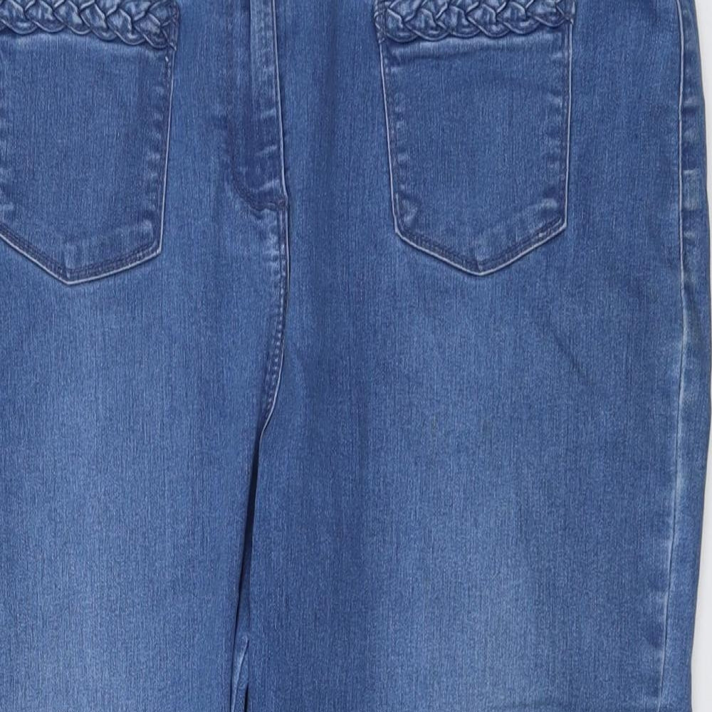 BHS Womens Blue Cotton Mom Jeans Size 20 L25 in Regular Button