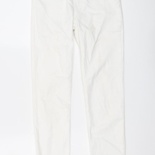 Zara Womens White Cotton Skinny Jeans Size 8 L27 in Regular Button