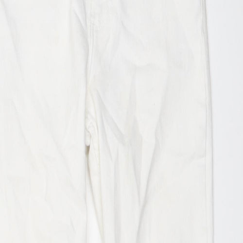 Zara Womens White Cotton Skinny Jeans Size 8 L27 in Regular Button