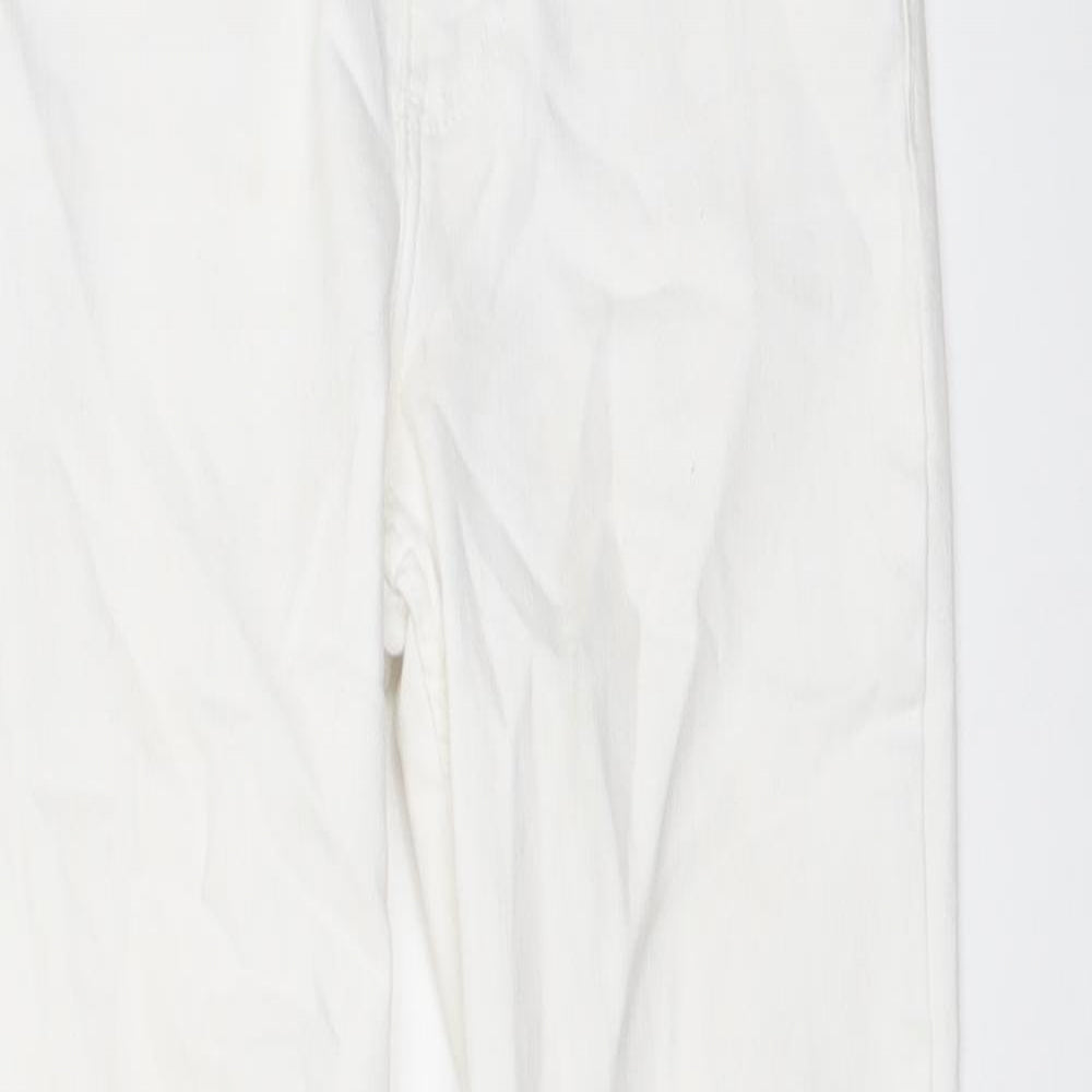 Zara Womens White Cotton Skinny Jeans Size 8 L27 in Regular Button