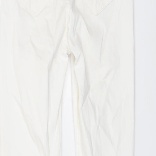 Zara Womens White Cotton Skinny Jeans Size 8 L27 in Regular Button