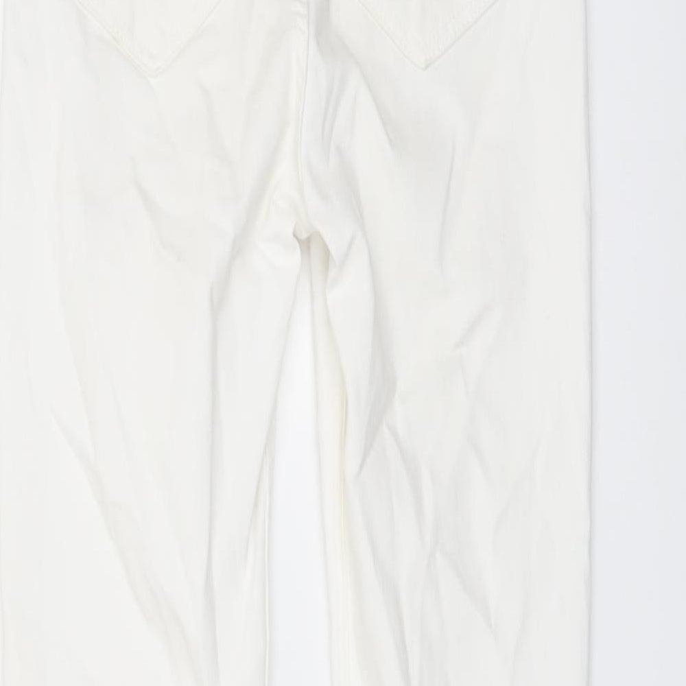 Zara Womens White Cotton Skinny Jeans Size 8 L27 in Regular Button
