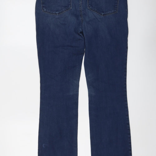 NYJD Womens Blue Cotton Bootcut Jeans Size 8 L32 in Regular Button