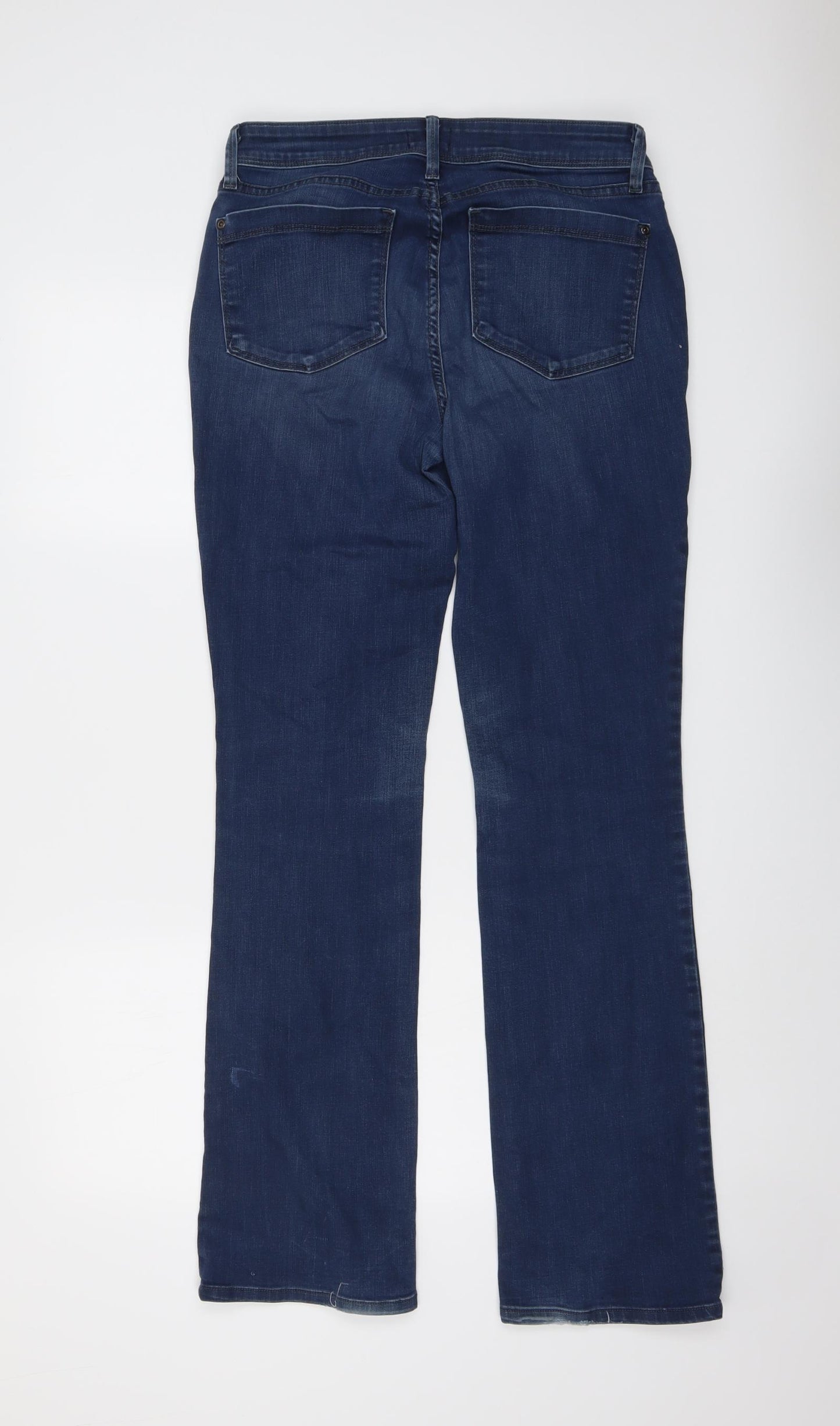 NYJD Womens Blue Cotton Bootcut Jeans Size 8 L32 in Regular Button