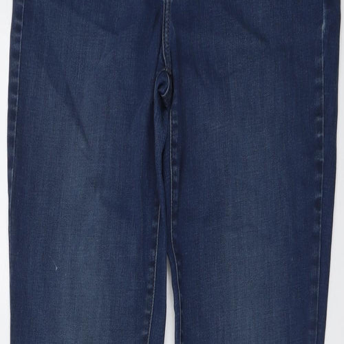 NYJD Womens Blue Cotton Bootcut Jeans Size 8 L32 in Regular Button