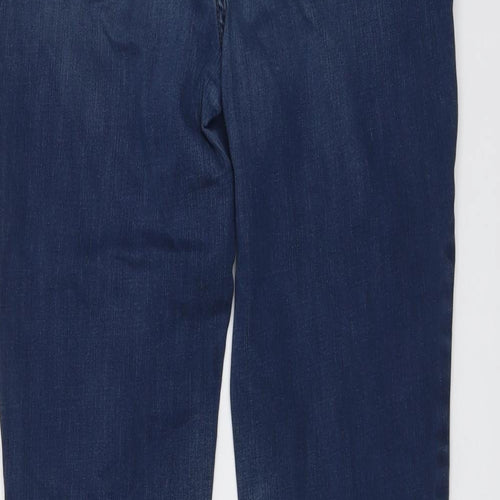 NYJD Womens Blue Cotton Bootcut Jeans Size 8 L32 in Regular Button