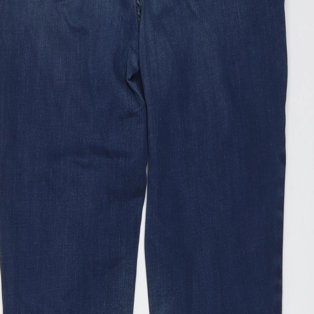 NYJD Womens Blue Cotton Bootcut Jeans Size 8 L32 in Regular Button