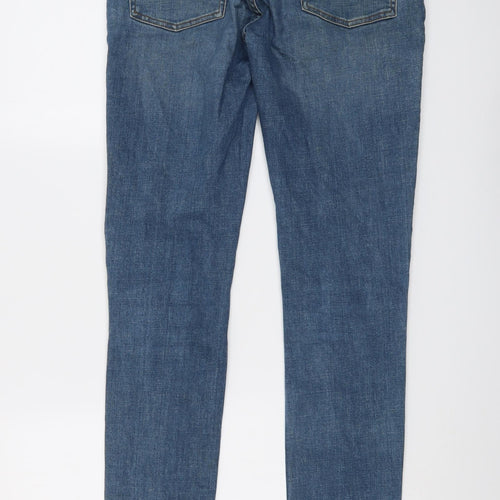 Topman Mens Blue Cotton Skinny Jeans Size 30 in L32 in Regular Button