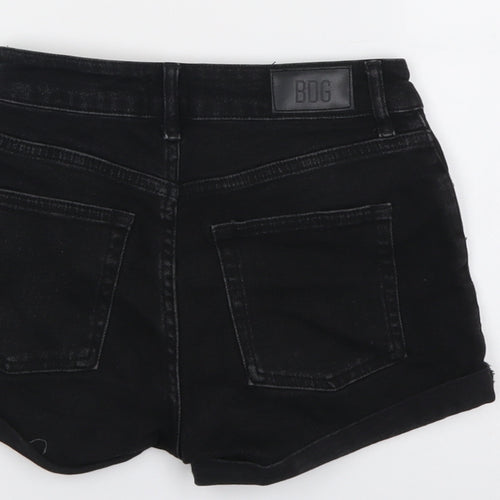 BDG Womens Black Cotton Hot Pants Shorts Size 26 in L3 in Regular Button