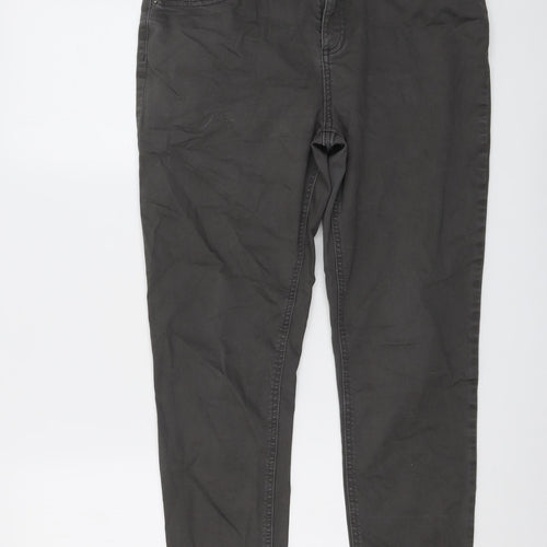 Marks and Spencer Womens Grey Cotton Skinny Jeans Size 12 L27 in Regular Button
