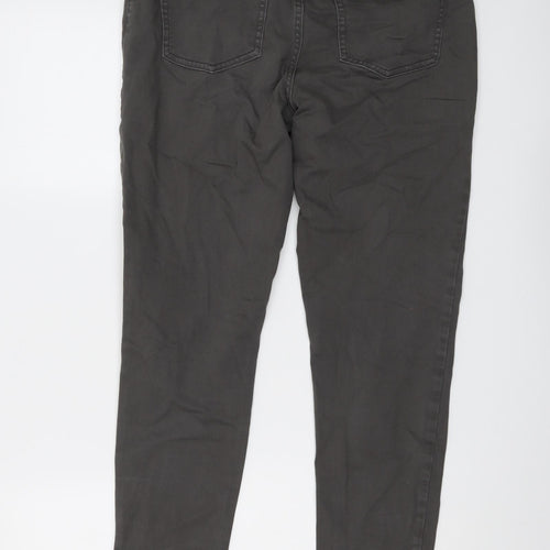 Marks and Spencer Womens Grey Cotton Skinny Jeans Size 12 L27 in Regular Button