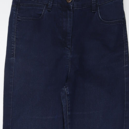 Marks and Spencer Womens Blue Cotton Straight Jeans Size 10 L23 in Regular Button