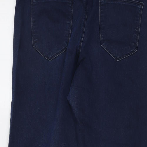 Marks and Spencer Womens Blue Cotton Straight Jeans Size 10 L23 in Regular Button