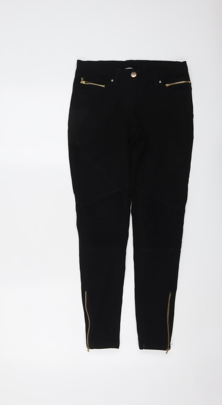H&M Womens Black Cotton Skinny Jeans Size 6 L26 in Regular Button