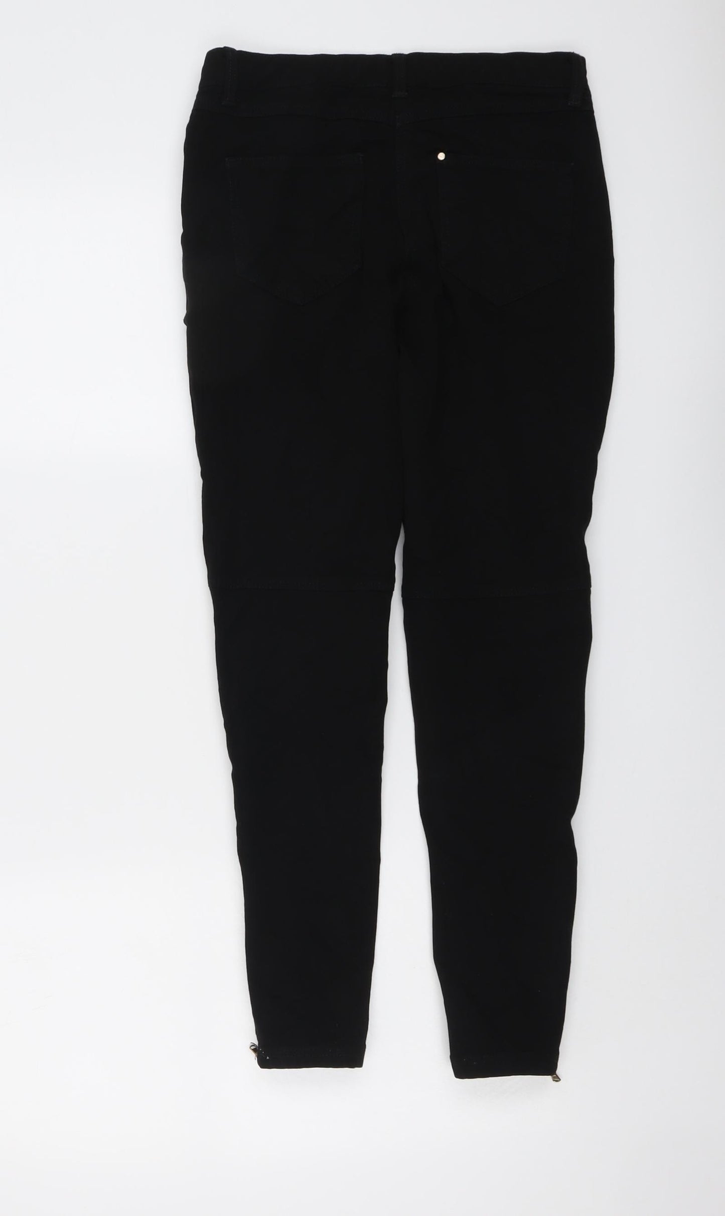 H&M Womens Black Cotton Skinny Jeans Size 6 L26 in Regular Button