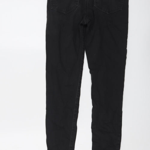 Topshop Womens Black Cotton Skinny Jeans Size 28 in L27 in Regular Button