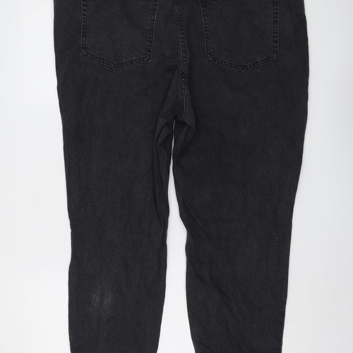 H&M Womens Grey Cotton Mom Jeans Size XL L26 in Regular Button