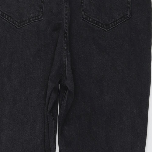 H&M Womens Grey Cotton Mom Jeans Size XL L26 in Regular Button