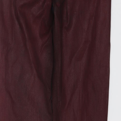 Zara Womens Red Cotton Skinny Jeans Size 8 L28 in Regular Button