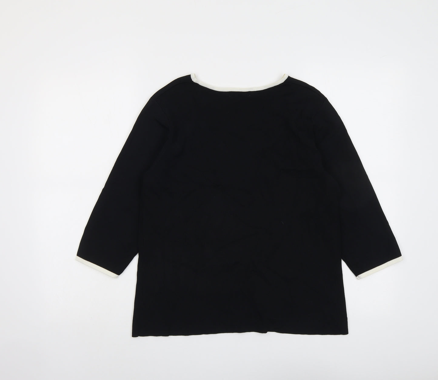 Berkertex Womens Black Boat Neck Viscose Pullover Jumper Size 16