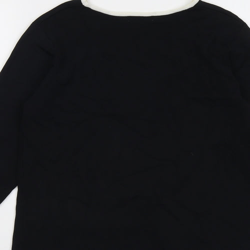 Berkertex Womens Black Boat Neck Viscose Pullover Jumper Size 16