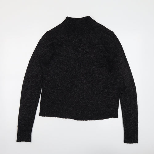 VERO MODA Womens Black Mock Neck Acrylic Pullover Jumper Size S