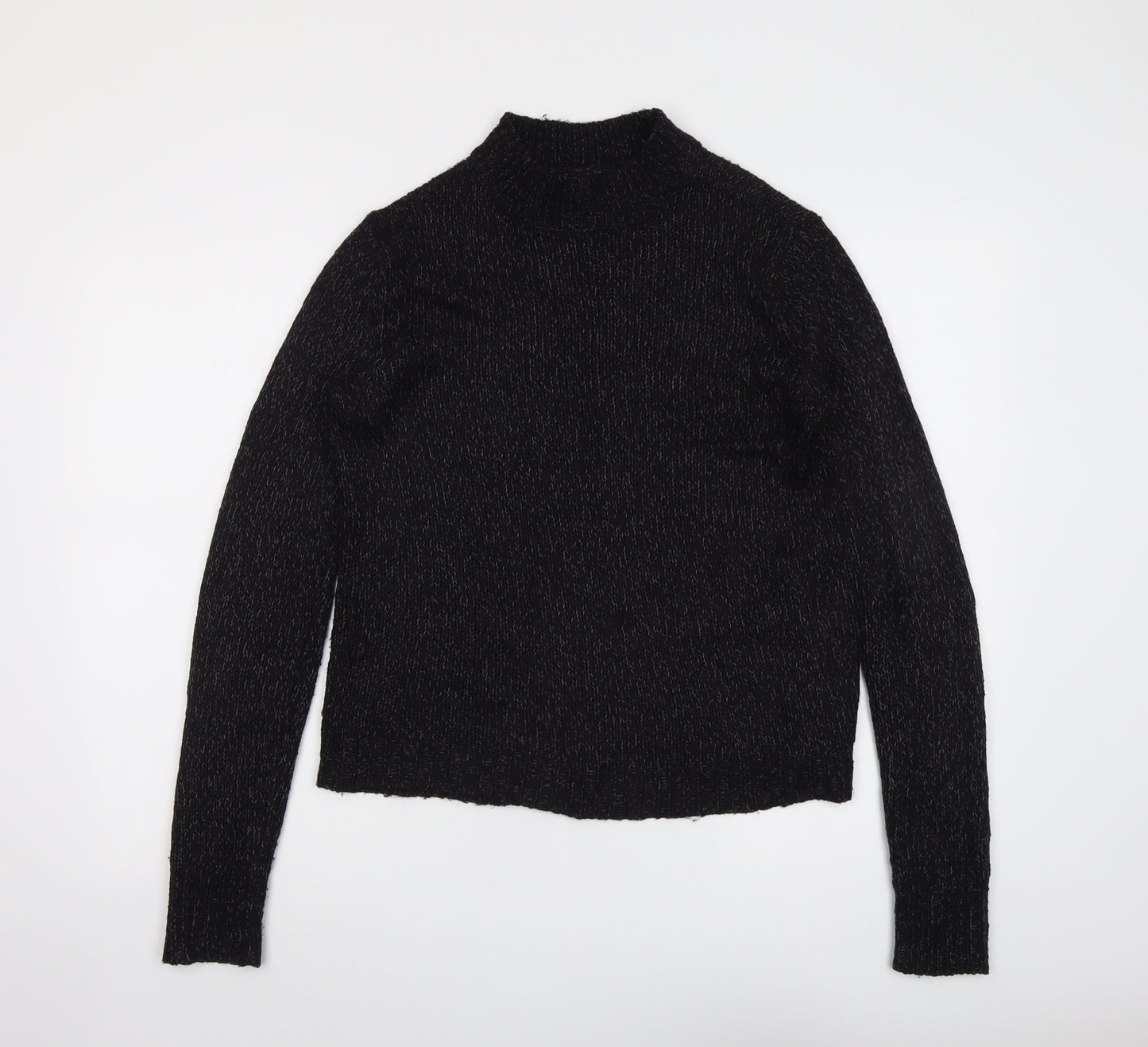 VERO MODA Womens Black Mock Neck Acrylic Pullover Jumper Size S