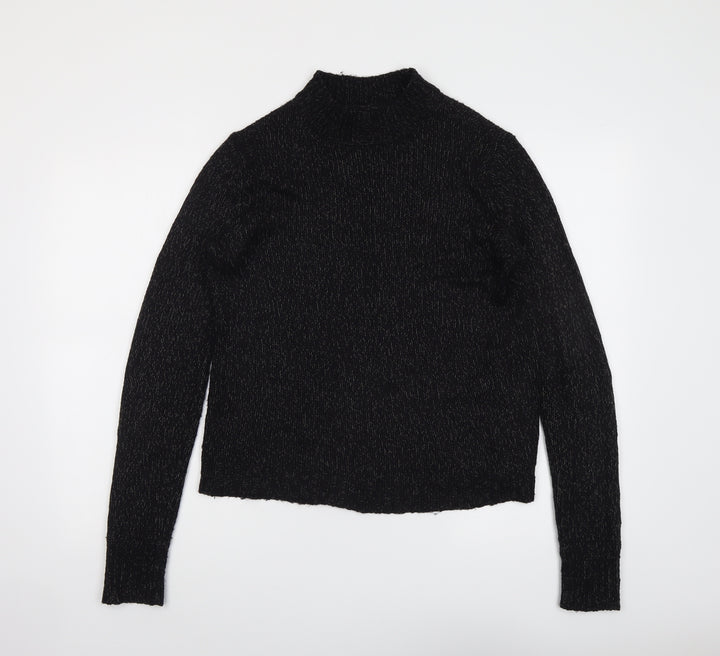 VERO MODA Womens Black Mock Neck Acrylic Pullover Jumper Size S