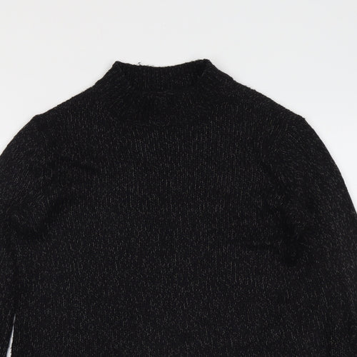 VERO MODA Womens Black Mock Neck Acrylic Pullover Jumper Size S