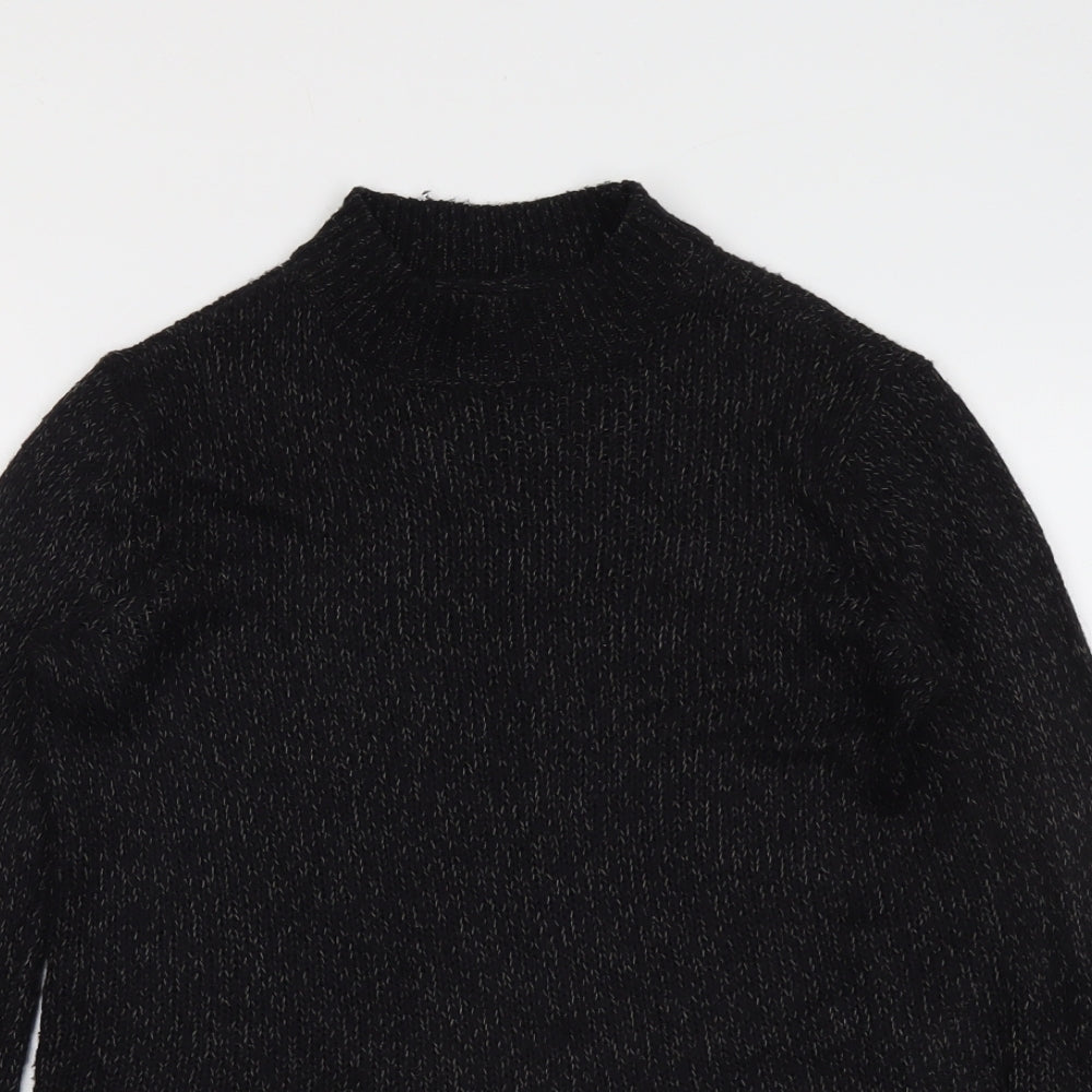 VERO MODA Womens Black Mock Neck Acrylic Pullover Jumper Size S
